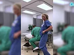 Why does this fit milf nurse finger her wet shaved pussy publicly in hospital roleplay?