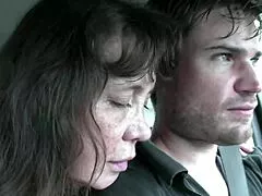 hairy granny slut sucks cock then fucks hard in the car for liquid lunch creampie!!