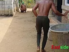 landlord's daughter catches me peeing demands my big black cock bends over for rough doggystyle bath fuck