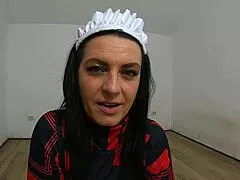 Horny Maid Pounds Pussy with Broom and Mop in Abandoned House