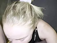 pretty blonde stepmom sucks stepson huge cock then gets fucked hard doggystyle