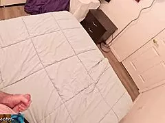 stepmom tells stepson jerking off is bad then rides his big cock creampie in her curvy big natural tits pussy