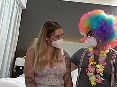 Man I got so freaky in that carnival outfit mask on blowing neighbors wild