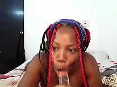 Ghetto ebony thot deepthroats and begs for cum in mouth all night
