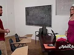 muscular teacher annie king caught masturbating gets deepthroat help from parent