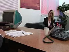 Stacey Saran And Chloe Delaure Deepthroat Boss Cock, Bend Over for Anal Gaping and Office Creampie Finish
