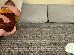 granny carmen as princess leia slave deepthroats customer's cock in cosplay closeup