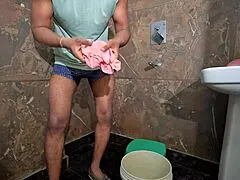 mami's craving that huge bhanja load in the bathroom... desi slut gets pounded hard