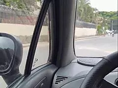 POV street pickup latina whore gives sloppy public handjob blow