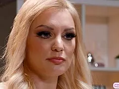 Busty blonde milf, want your tongue on my squirting pussy for that lesbian licking session?