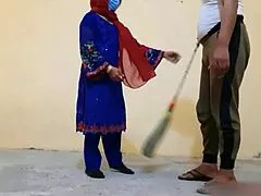 mature man shares intense moment with maid in lonely house