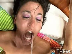 damn that nasty teen slut showers in facial cum after deepthroat 😍💦