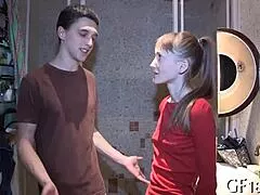 She Stares at Old Cock Before Wild Teen Suck