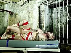 Damn daisy rock licks cum off floor after inked big tits bdsm prison pounding