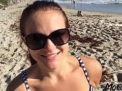 Tanned amateur begs for sloppy creampie deep inside?