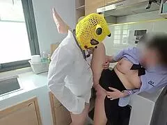 Thai student fucks in kitchen then opens door to show swollen wet pussy to neighbors