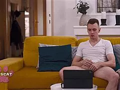 stepmom busts me jerkin bro on couch spanks durin doggy oops!