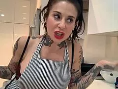 i just love watching big boobs milf joanna angel fuck her pussy with dildo in kitchen
