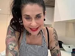 i just love watching big boobs milf joanna angel fuck her pussy with dildo in kitchen