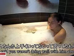 shower-sensitive mature wife yuri shaves pussy for oily play and facial cumshot
