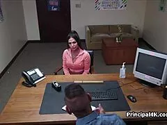 Busty Sporty Latina Milf Rides Principal's Monster Cock at Office Work Hardcore