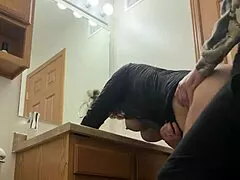 😏 slutty wife sneaks off for rough doggystyle pounding on monster cock in bathroom!