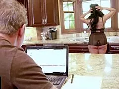 Watch this beautiful blue eyed brunette milf ride big black cock missionary doggystyle to swollen pussy bliss