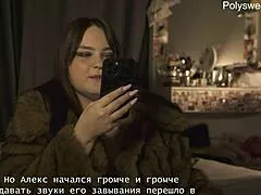 Ex lovers reunite with natasha dominating alex using strapon and chastity belt backstage