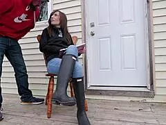 Wanna Watch Wife Squirt Dripping Wet in Jeans with Neighbors Staring?