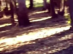 Gaby hikes the woods then gets fucked outdoors