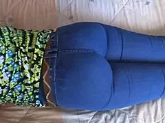 gorgeous stepmom teases big ass in jeans then strips them off slow