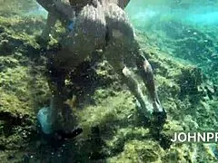 I feel the surprise anal thrill underwater