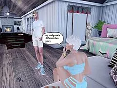 StepMom's friend joins in for some casual playful fun around the house