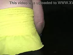 Very public beach walk with bright tail buttplug we chat with passersby while showing off