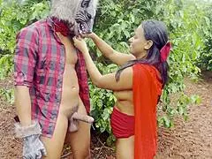 Lobo Mau ravishes lost Chapeuzinho Vermelho's tight pussy deep in the forest with monster cock creampie