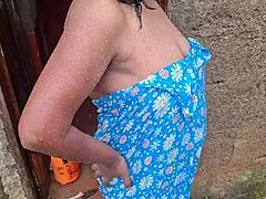 hmm imagine hottest desi step sis bathing outside all wet and teasing