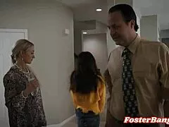 foster dad makes stepdaughter misha mynx aria skye suck his cock 😈 taboo group blowjob