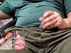 Step Mom FaceTimes Hot Aunt Before Busting Step Son's Massive Cock Jerk Off