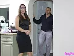 stepmom rides my huge cock while stepson watches the creampie finish 😈