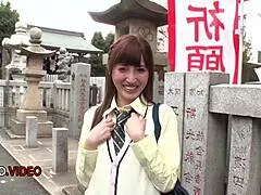 karin aizawa's heart races in her sexy outdoor candid adventure