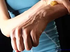 Skinny Italian milf's bulging hand veins spark forbidden fetish cravings