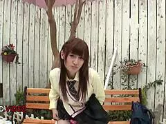 karin aizawa's heart races in her sexy outdoor candid adventure