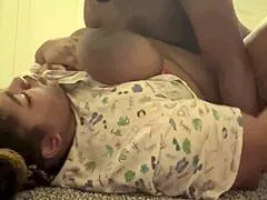 her fat juicy brown melons bounce in my face as i keep fucking her tight wet pussy