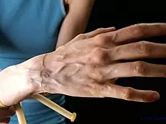 Skinny Italian milf's bulging hand veins spark forbidden fetish cravings