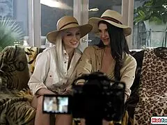 busty milf grabs shemale bff zariah aura's cock for hairy ass pussy licking ride