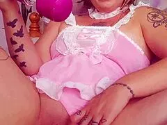 Cute milf masturbates solo with vibrator to intense orgasm
