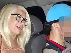 we three head out broke from swing club paying uber with my pussy and her blowjob