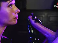 She edges him endlessly in latex gloves failing the cum countdown handjob tease