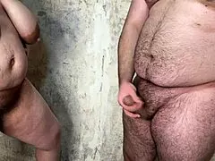 Stranger floods cuckold's fertile wife pussy while husband watches creampies pile up