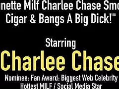 Brunette milf charlee chase puffs cigar while riding cock craving more smoky orgasms